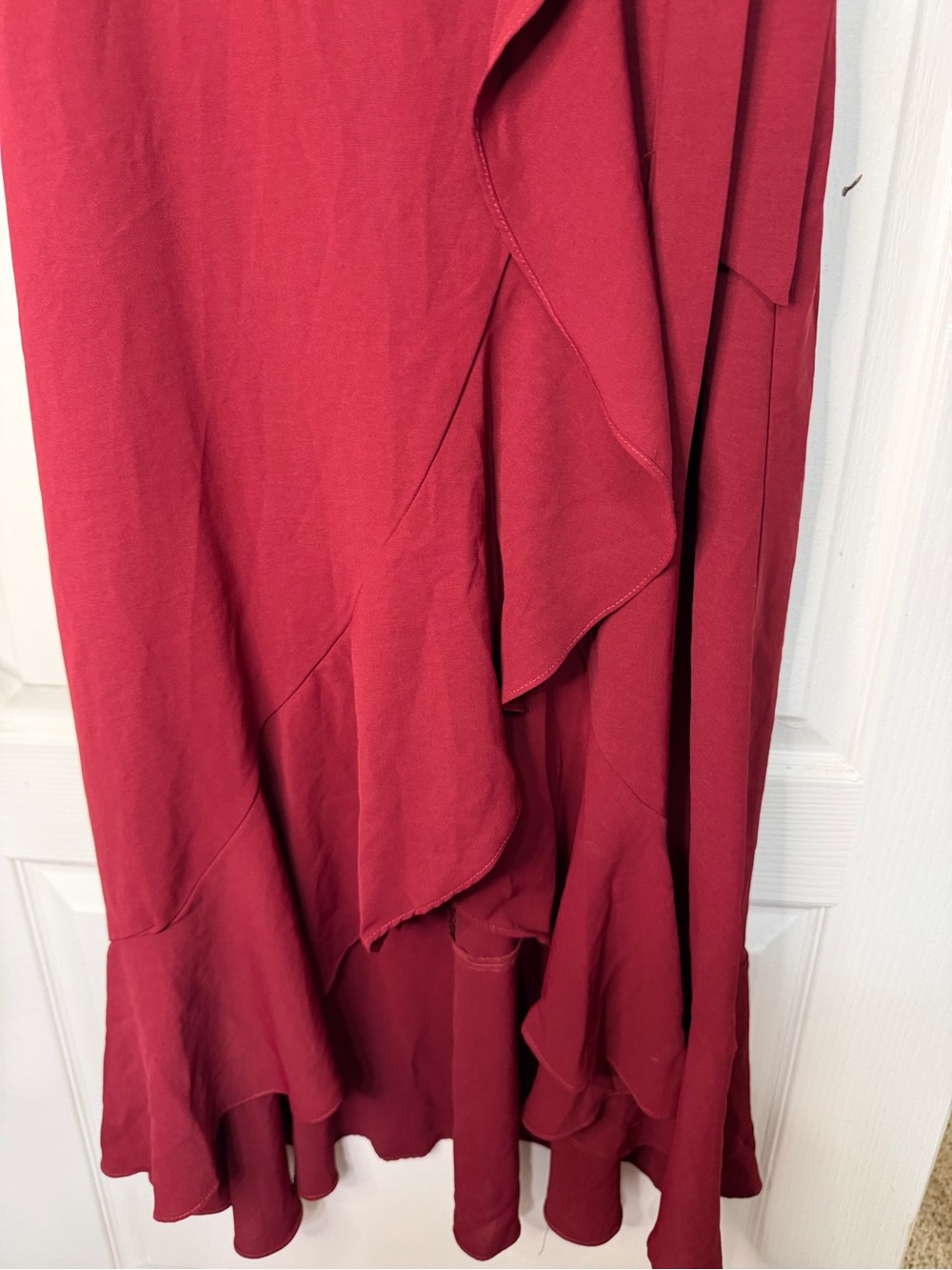 Altar'd State NWT Springvale Burgundy Wrap Maxi Dress Flutter Sleeve Tie Waist S - Picture 5 of 13